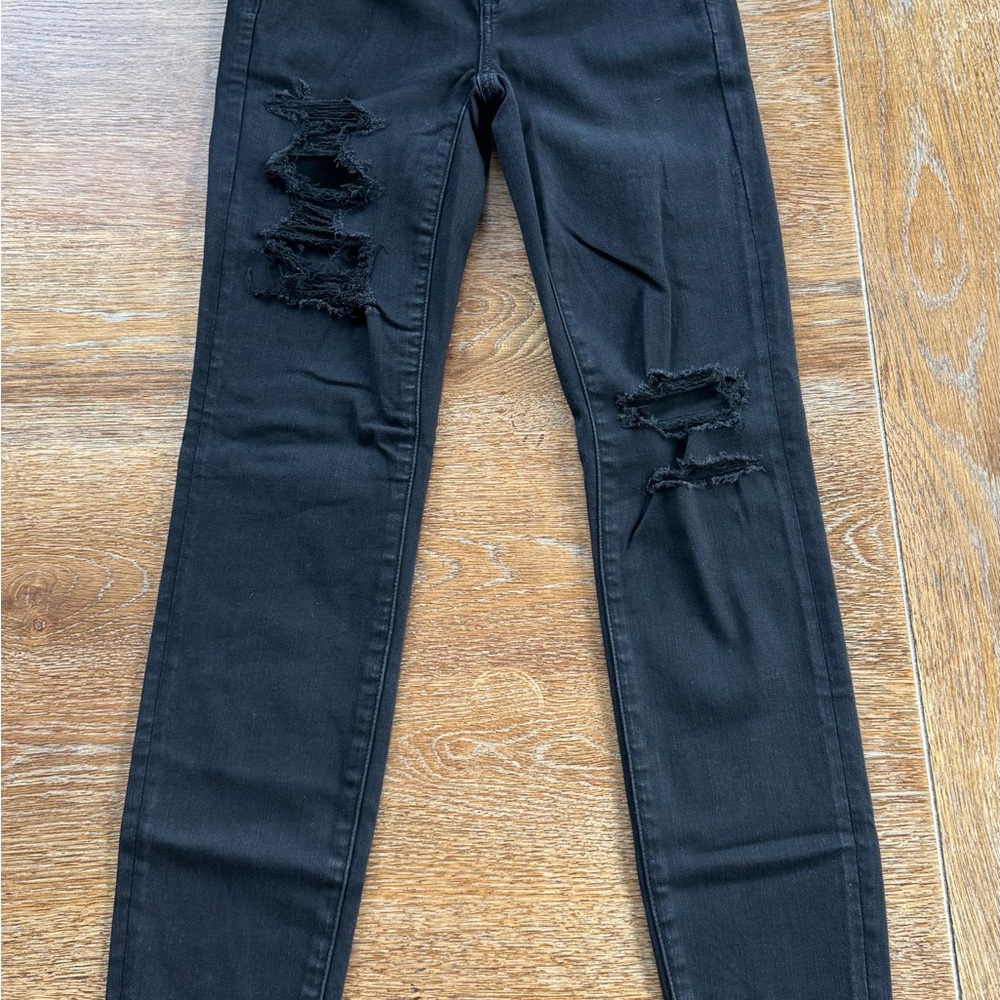 Distressed Black Women Jeans